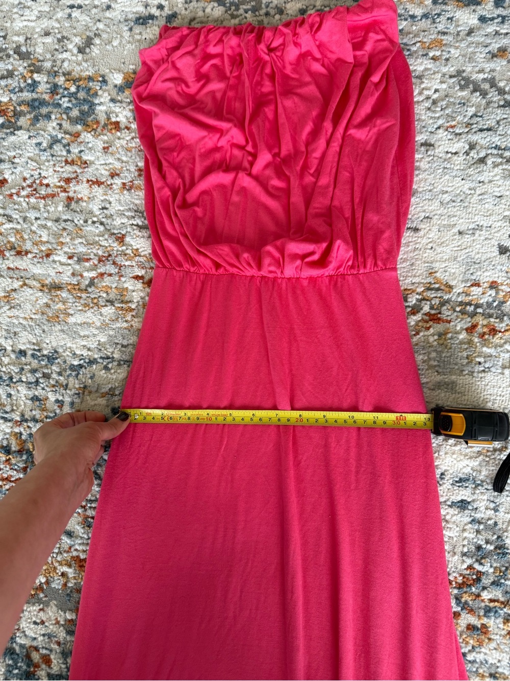 LIKE NEW Go Couture Rose Pink Strapless Maxi Dress S Summer Vacation Resortwear - Picture 7 of 8